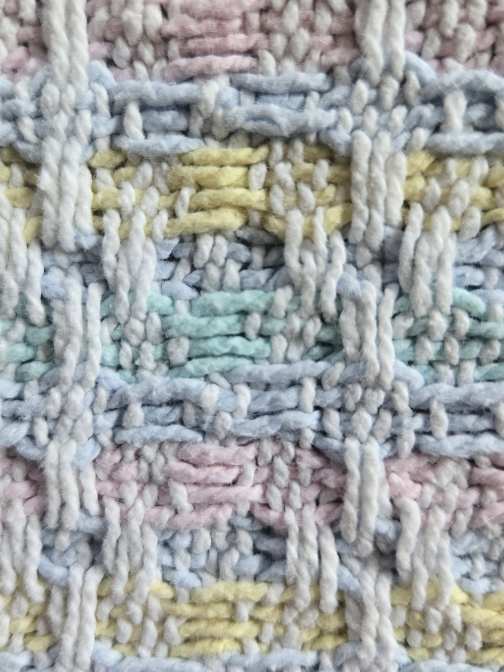 90s Vintage Beacon Pastel Waffle Knit Baby Blanket WPL 1675 100% COTTON 52X37 - Picture 7 of 7